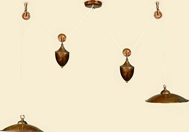 Saliscendi-rustico-Lampadari-Bartalini-ELISALI-C2-CPS30-lampada-soffitto-rustica-ottone-E27-LED