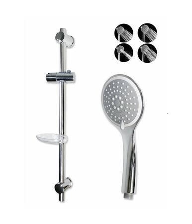 Saliscendi Soffione 10cm Multigetto Regolabile Portasapone 70cm Flessibile 69137