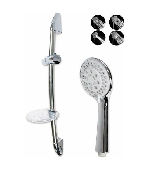 Saliscendi Soffione 10cm Multigetto Regolabile Portasapone 70cm Flessibile 69137
