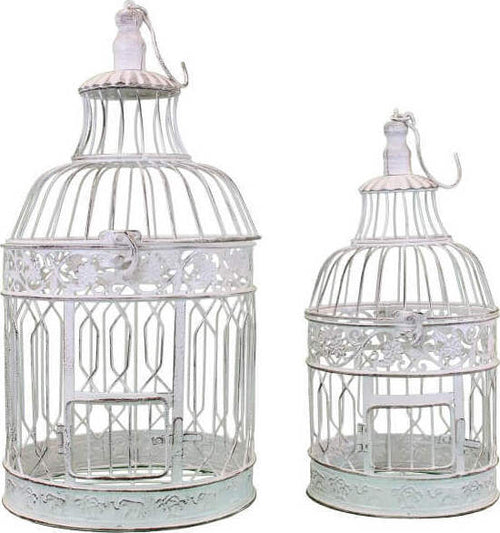 SALOMON---set-di-2-gabbie-tonde-stile-provenzale-in-ferro-verniciato-Bianco-Milani-Home