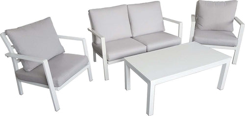 Salottino con cuscini ''Flores'' in alluminio verniciato da giardino e veranda Giardino e giardinaggio/Arredamento da giardino e accessori/Set di mobili Decor Space - Altamura, Commerciovirtuoso.it
