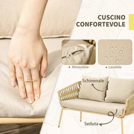 Salotto-da-Esterno-con-Divano-2-Posti,-2-Poltrone-con-Cuscini-e-Tavolino-in-Vetro-860-321V00KK