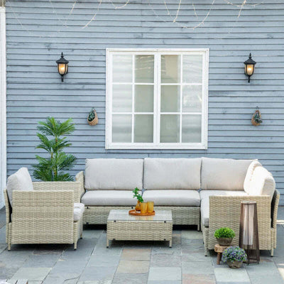 Salotto-da-Giardino-7-Pezzi-Modulabile-in-Rattan-PE-con-Cuscini,-Beige-860-253V00BG