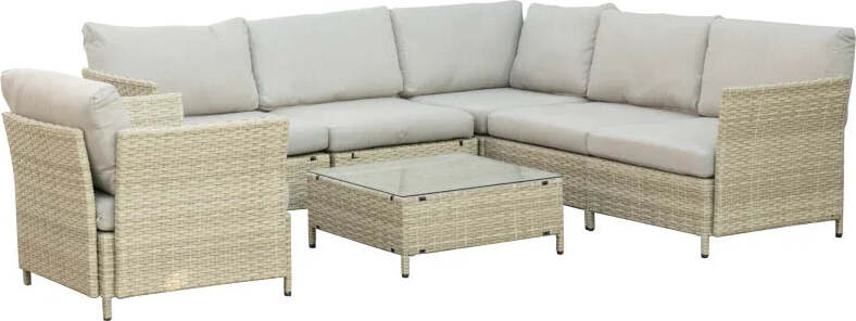 Salotto-da-Giardino-7-Pezzi-Modulabile-in-Rattan-PE-con-Cuscini,-Beige-860-253V00BG