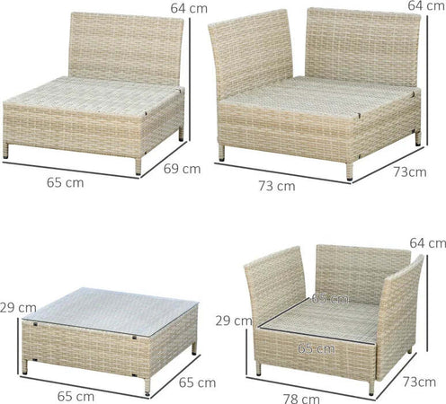 Salotto-da-Giardino-7-Pezzi-Modulabile-in-Rattan-PE-con-Cuscini,-Beige-860-253V00BG