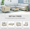 Salotto-da-Giardino-7-Pezzi-Modulabile-in-Rattan-PE-con-Cuscini,-Beige-860-253V00BG