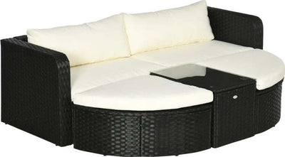 Salotto-da-Giardino-con-2-Poltrone-e-2-Poggiapiedi-in-Rattan-PE,-Tavolino-in-Vetro,-Nero-860-277V00BK