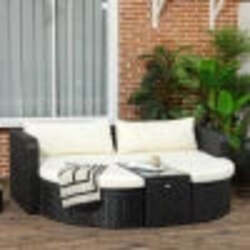 Salotto-da-Giardino-con-2-Poltrone-e-2-Poggiapiedi-in-Rattan-PE,-Tavolino-in-Vetro,-Nero-860-277V00BK