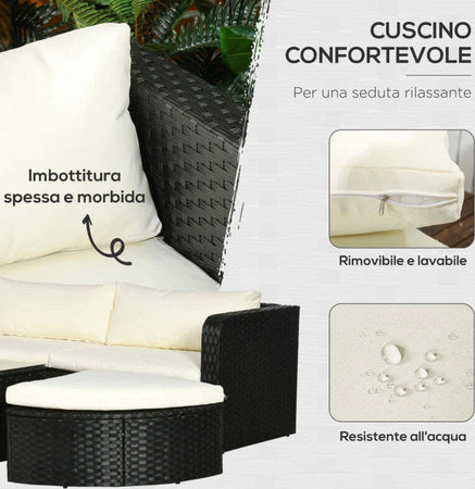 Salotto-da-Giardino-con-2-Poltrone-e-2-Poggiapiedi-in-Rattan-PE,-Tavolino-in-Vetro,-Nero-860-277V00BK