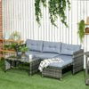 Salotto-da-Giardino-con-Divanetto,-Chaise-Longue-e-Tavolino-in-Rattan-PE-con-Cuscini,-Grigio-860-121V00GY