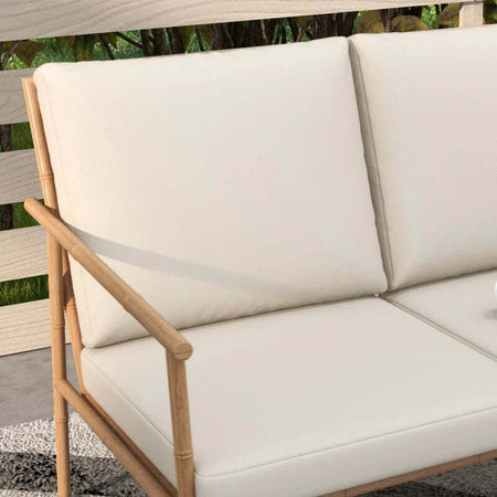 Salotto-da-Giardino-con-Divano,-2-Poltroncine-e-2-Tavolini-Effetto-Bambù-con-Cuscini,-Marrone-84G-272V00BN