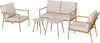 Salotto-da-Giardino-con-Divano,-2-Poltroncine-e-2-Tavolini-Effetto-Bambù-con-Cuscini,-Marrone-84G-272V00BN