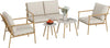 Salotto-da-Giardino-con-Divano,-2-Poltroncine-e-2-Tavolini-Effetto-Bambù-con-Cuscini,-Marrone-84G-272V00BN