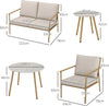Salotto-da-Giardino-con-Divano,-2-Poltroncine-e-2-Tavolini-Effetto-Bambù-con-Cuscini,-Marrone-84G-272V00BN