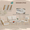 Salotto-da-Giardino-con-Divano,-2-Poltroncine-e-2-Tavolini-Effetto-Bambù-con-Cuscini,-Marrone-84G-272V00BN