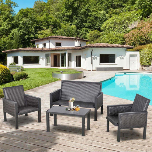 Salotto-da-Giardino-con-Divano-da-Esterno-e-Tavolino,-Mobili-da-Giardino-in-Rattan-Sintetico,-Set-4-Pz,-Grigio-860-166
