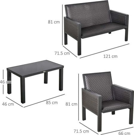 Salotto-da-Giardino-con-Divano-da-Esterno-e-Tavolino,-Mobili-da-Giardino-in-Rattan-Sintetico,-Set-4-Pz,-Grigio-860-166