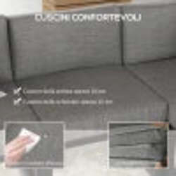 Salotto-da-Giardino-con-Divano-e-Tavolino-in-Alluminio-con-Cuscini-Imbottiti,-Grigio-84G-307V00GY
