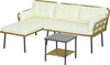 Salotto-da-Giardino-in-Rattan-PE-con-Chaise-Longue,-Divano-2-Posti-e-Tavolino,-Crema-84G-359V00CW