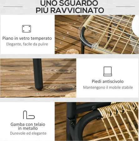 Salotto-da-Giardino-in-Rattan-PE-con-Divanetto-e-2-Poltrone-con-Cuscini,-Tavolino-in-Vetro,-Giallo-860-286V02YL