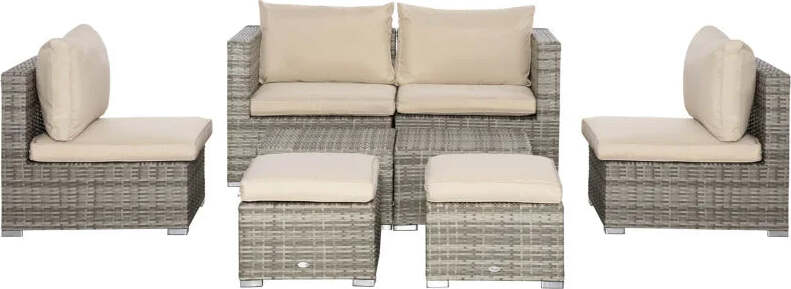 Salotto-da-Giardino-in-Rattan-PE-da-8-Pezzi-con-Poltrone,-Tavolini-e-Sgabelli,-Beige-860-099BG