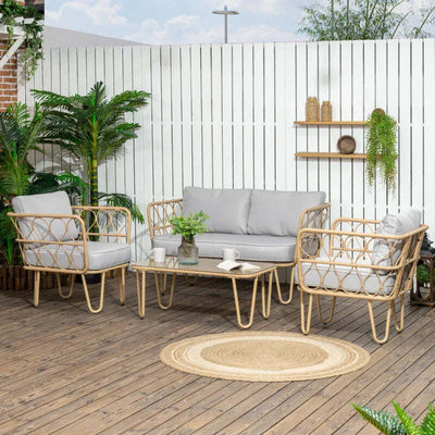 Salotto-da-Giardino-in-Rattan-Stile-Boho-con-Divano-2-Posti,-2-Poltrone-e-Tavolino-con-Vetro-860-287V00YL