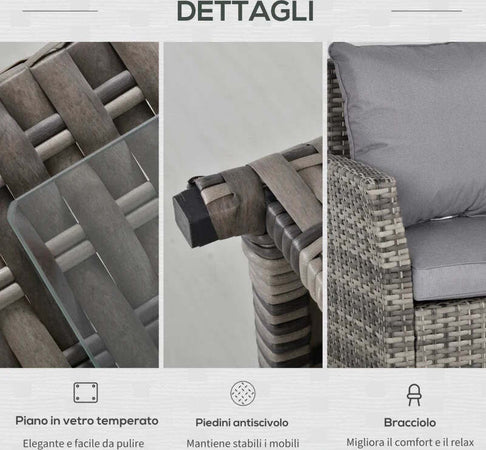 Salotto-da-Giardino-Set-3-Pz-con-2-Divani-da-Esterno-e-1-Tavolo-da-Giardino-in-Rattan-Sintetico-Grigio-860-123