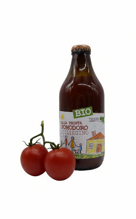 Salsa Pronta Pomodoro Ciliegino Biologico Solo da Scaldare 330gr. Sugo Condimento per Pasta Salsa Tesori Di Sicilia - Nicosia, Commerciovirtuoso.it