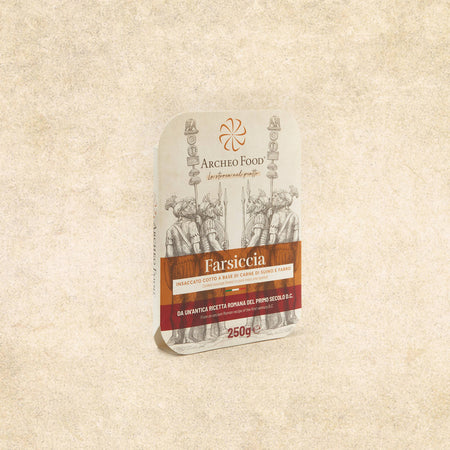 Salsiccia Farsiccia insaccato cotto a base di carne di suino, farro e mandorle Farsiccia Archeo Food Prodotto Italiano
