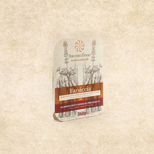 Salsiccia Farsiccia insaccato cotto a base di carne di suino, farro e mandorle Farsiccia Archeo Food Prodotto Italiano