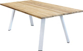 SALTUS---tavolo-da-giardino-in-alluminio-e-teak-riciclato-200x100-Bianco-Milani-Home