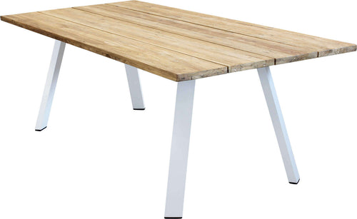 SALTUS---tavolo-da-giardino-in-alluminio-e-teak-riciclato-200x100-Bianco-Milani-Home