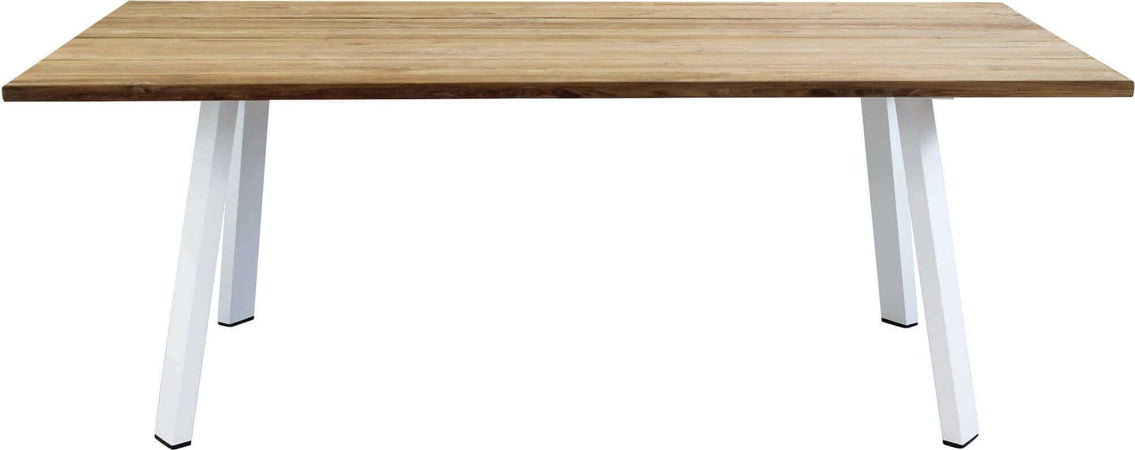 SALTUS---tavolo-da-giardino-in-alluminio-e-teak-riciclato-200x100-Bianco-Milani-Home