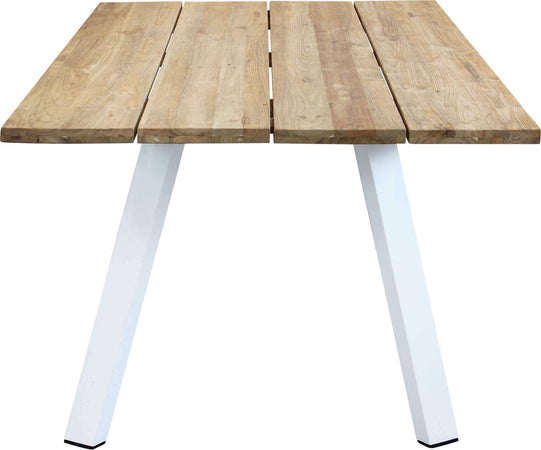 SALTUS---tavolo-da-giardino-in-alluminio-e-teak-riciclato-200x100-Bianco-Milani-Home