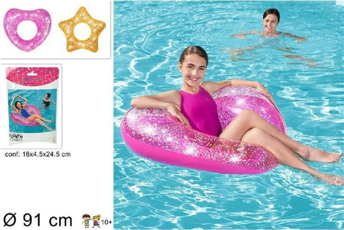 Salvagente 91 Cm Glitter Ciambella Gonfiabile Da Mare Piscina Stella Cuore 36141 Giochi e giocattoli/Sport e giochi all'aperto/Giochi aquatici e piscine per bambini/Canotti e gonfiabili galleggianti Trade Shop italia - Napoli, Commerciovirtuoso.it