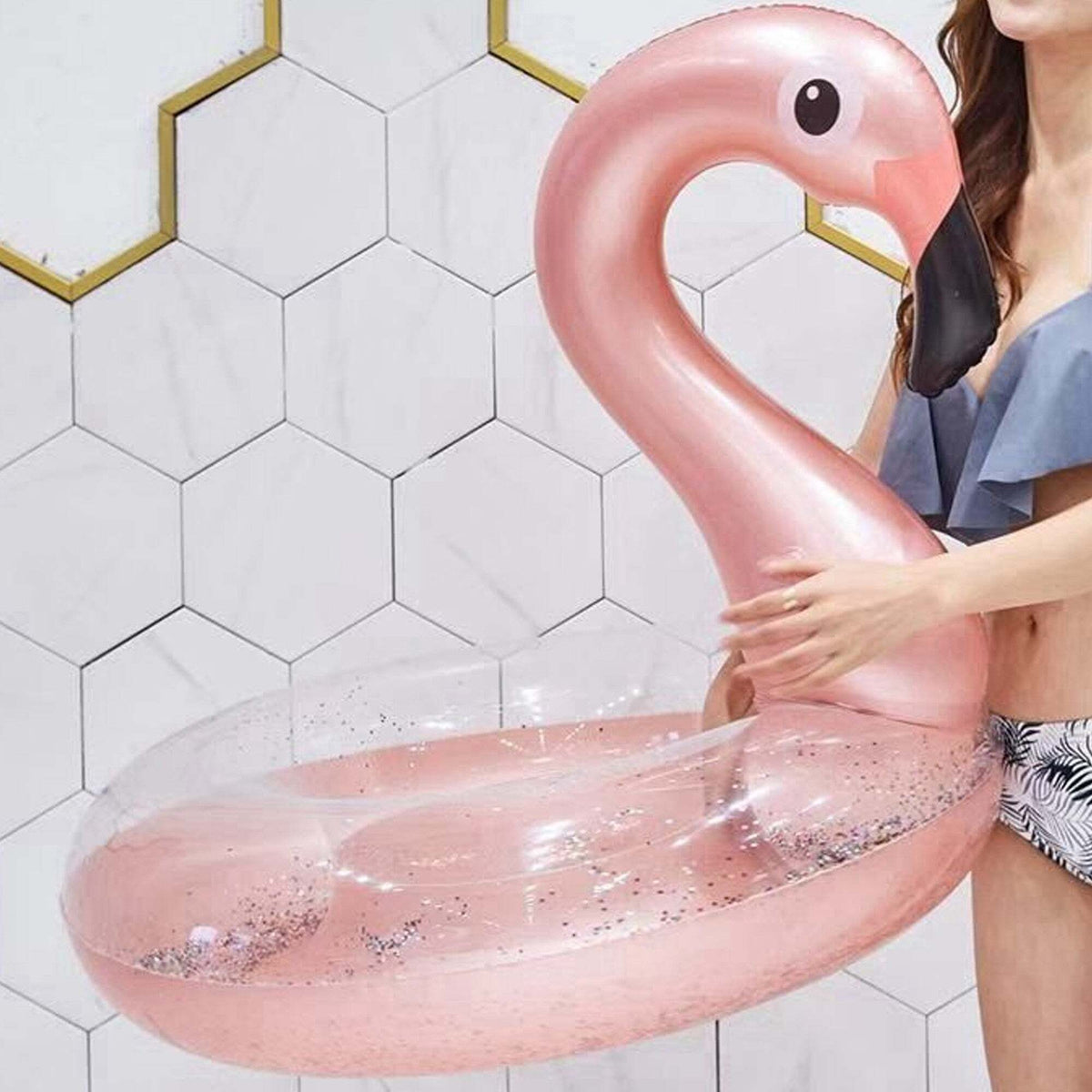 Fenicottero Rosa Gonfiabile – 60 Cm, Decorazione Per Feste A Tema, Carnevale, Piscina - 5
