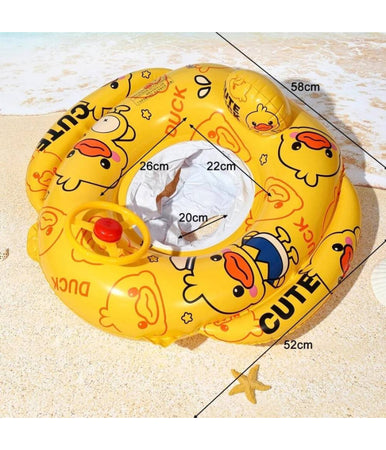 Salvagente Gonfiabile Mutandina Bambini Forma Macchina Anatra Duck 58x52cm Mare