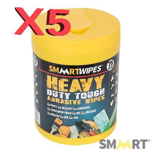 Salviette sgrassanti abrasive detergenti per officina laboratorio 5 pacchi da 75 pezzi Smaart Wipes Smaart Wipes