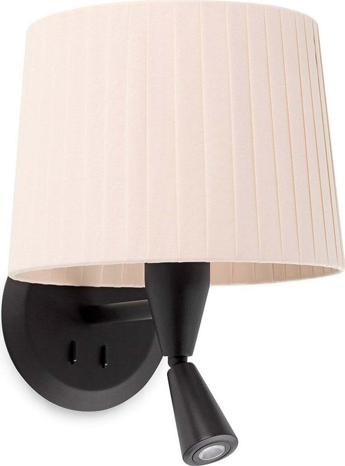 SAMBA Lampada da parete con lettore nera/bordata beige Illuminazione/Illuminazione per interni/Illuminazioni per pareti/Applique Led Mall Home - Napoli, Commerciovirtuoso.it