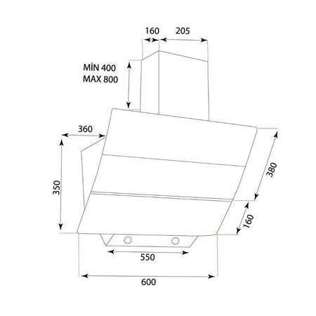SAMET Cappa da parete TURBINE 60 colore bianco 60 cm