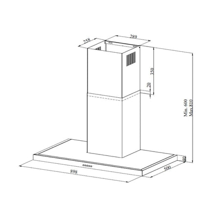 Samet Cappa Embla 9023 da parete 90 cm acciaio inox