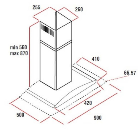 Samet Cappa WETH 90 inox da parete 90 cm cupolino in vetro