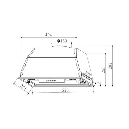 Samet Gruppo cappa incasso sottopensile bianco luce led potenza aspirante 520 m3/h 3 livelli GRUPPO52