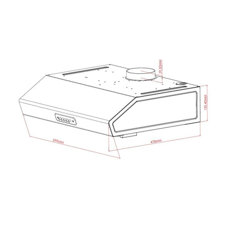 Samet Gruppo cappa sottopensile luce led potenza aspirante 280 m3/h 3 livelli Tornado 60 bianco