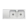 Samet Lavello 116x50 2 vasche Granitovero1162vsbip gocciolatoio bianco
