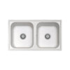Samet Lavello 86x50 Granitovero862vbip 2 vasche bianco