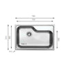 Samet Lavello da cucina DXT780 monovasca 78x51