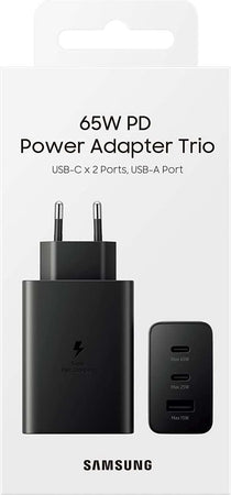 Samsung-Caricabatterie-65w-Trio-Ep-t6530-Fc-Usb-c+usb-a-Black