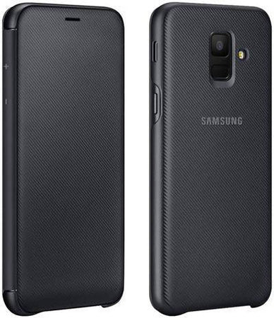 Samsung Cover Wallet Samsung Galaxy A6 Nera Custodia a Libro Samsung Galaxy A6 (2018) Nero Cover Cellulare con Porta Carte di Credito Nera