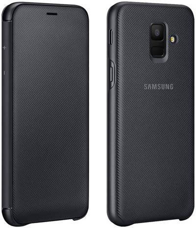 Samsung Cover Wallet Samsung Galaxy A6 Nera Custodia a Libro Samsung Galaxy A6 (2018) Nero Cover Cellulare con Porta Carte di Credito Nera